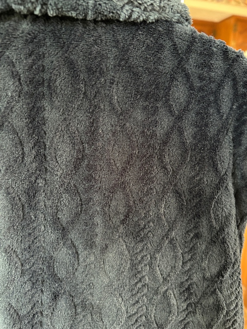 AnyBody || Black Faux Fur Vest with White Spot Lining - Picture 3 of 7